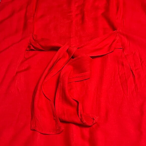 Shoreline Red Embroidered Boho Dress XL Sleeveless Rayon Tunic Festival Tie Back - Picture 10 of 10